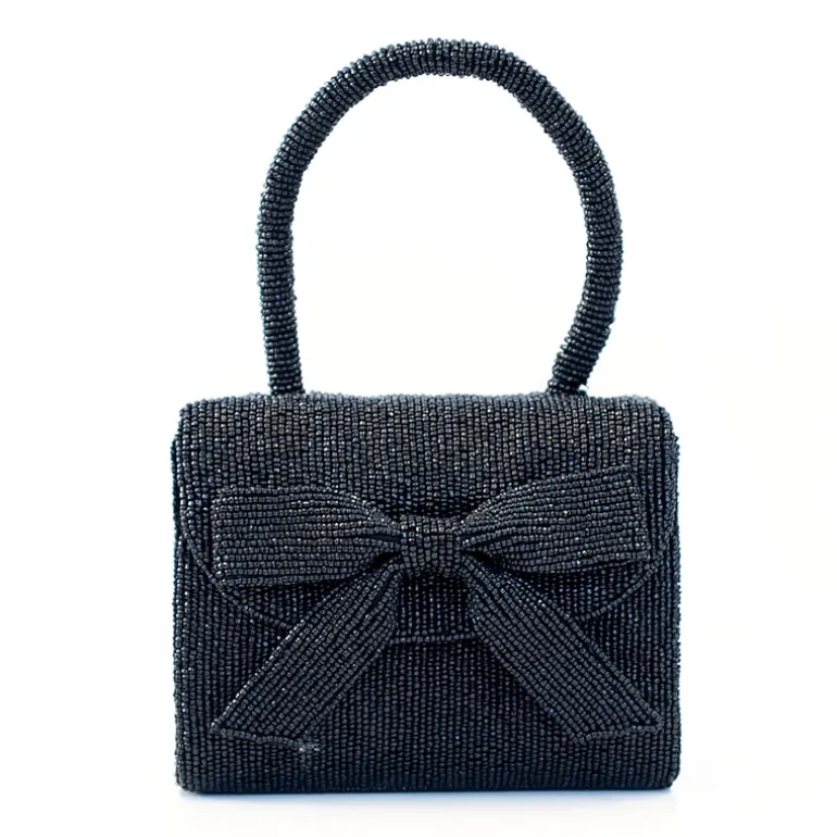 SOL and MER Bow Beaded Evening Bag
