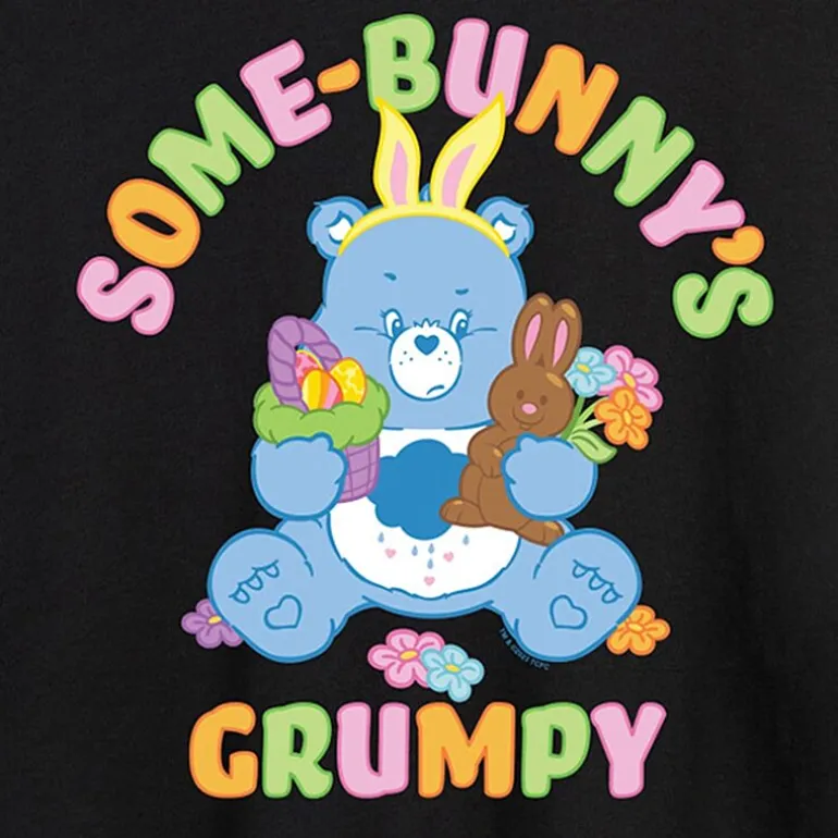 Some Bunny'S Grumpy Womens Juniors Round Neck Short Sleeve Oversized Care Bears Graphic T-Shirt
