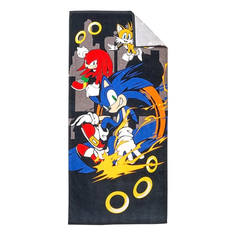 Sonic the Hedgehog Sparking Rings Beach Towel