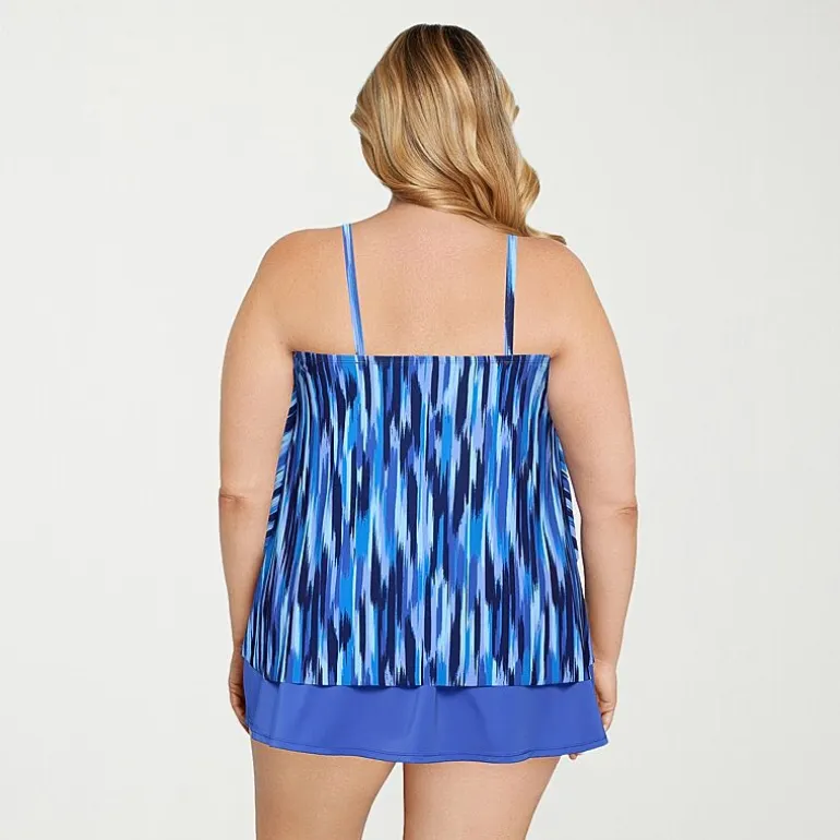 Sonnet Shores Womens Built In Bra Tankini Swimsuit Top