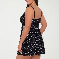 Sonnet Shores Womens Dots Plus Swim Dress