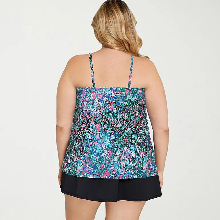 Sonnet Shores Womens Dots Plus Tankini Swimsuit Top