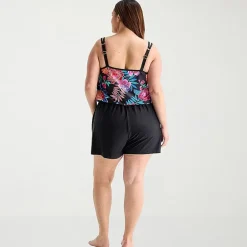 Sonnet Shores Womens Floral Plus Swim Romper