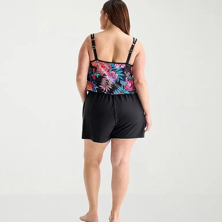 Sonnet Shores Womens Floral Plus Swim Romper