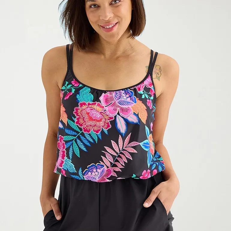 Sonnet Shores Womens Floral Swim Romper