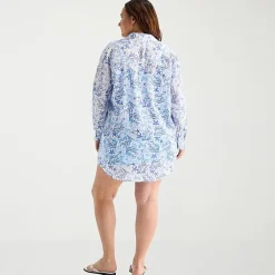 Sonnet Shores Womens Plus Dress Swimsuit Cover-Up