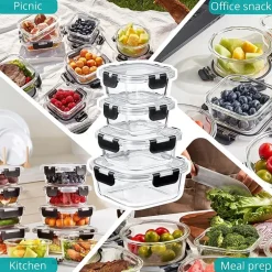 Sorbus Glass Food Airtight Storage With Lids 24-pc. Food Container
