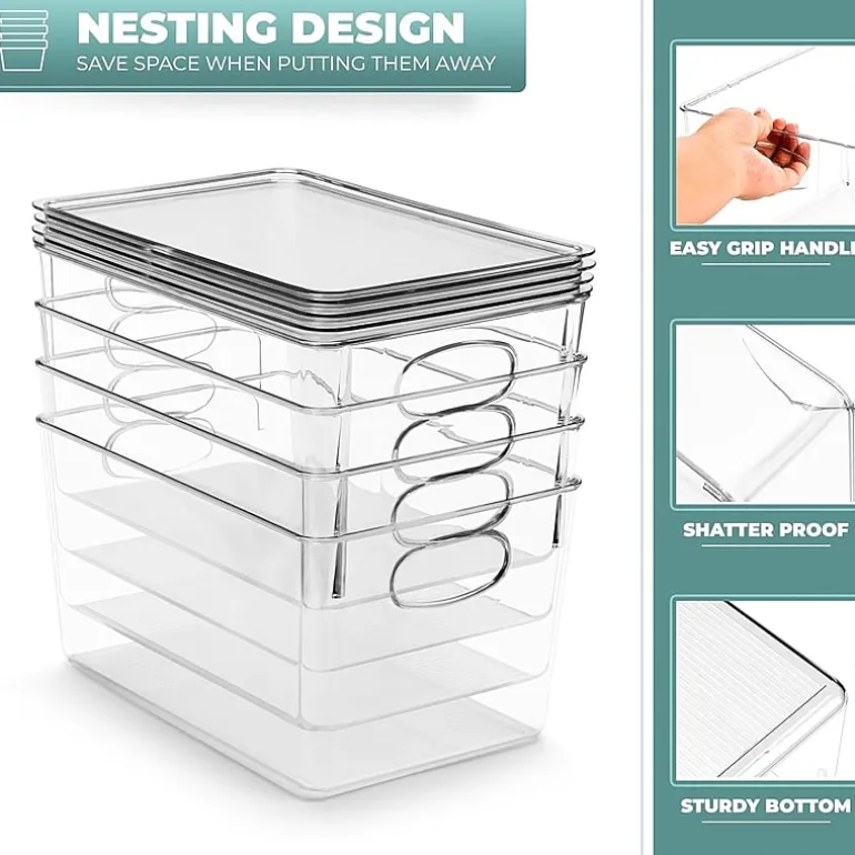 Sorbus Large Plastic Bins With Lids 8-pc. Storage Bin
