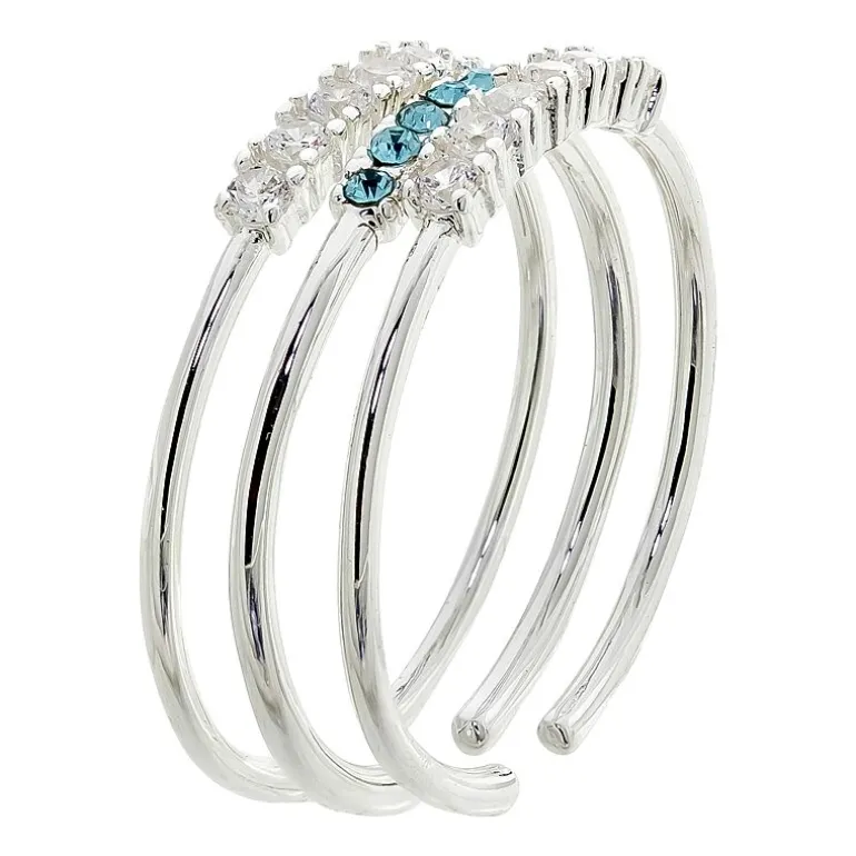 Sparkle Allure Birthstone Womens Red Cubic Zirconia Pure Silver Over Brass Ring Set