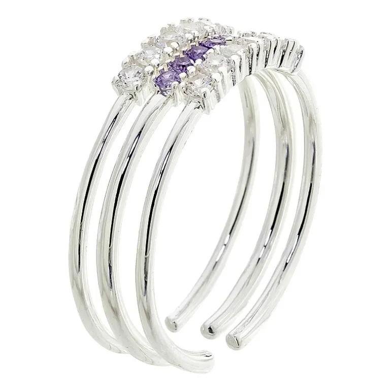 Sparkle Allure Birthstone Womens Red Cubic Zirconia Pure Silver Over Brass Ring Set