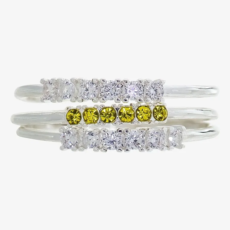 Sparkle Allure Birthstone Womens Red Cubic Zirconia Pure Silver Over Brass Ring Set