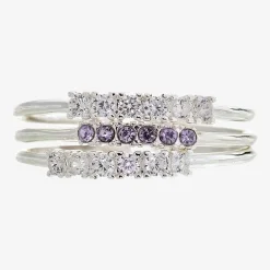 Sparkle Allure Birthstone Womens Red Cubic Zirconia Pure Silver Over Brass Ring Set