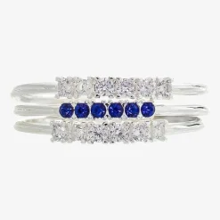 Sparkle Allure Birthstone Womens Red Cubic Zirconia Pure Silver Over Brass Ring Set