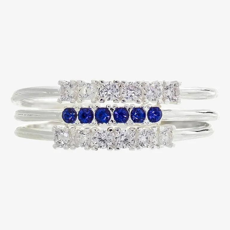 Sparkle Allure Birthstone Womens Red Cubic Zirconia Pure Silver Over Brass Ring Set