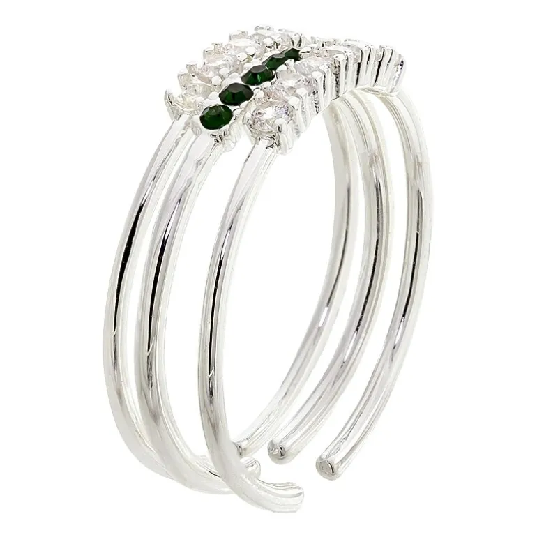 Sparkle Allure Birthstone Womens Red Cubic Zirconia Pure Silver Over Brass Ring Set