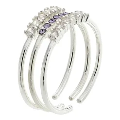 Sparkle Allure Birthstone Womens Red Cubic Zirconia Pure Silver Over Brass Ring Set