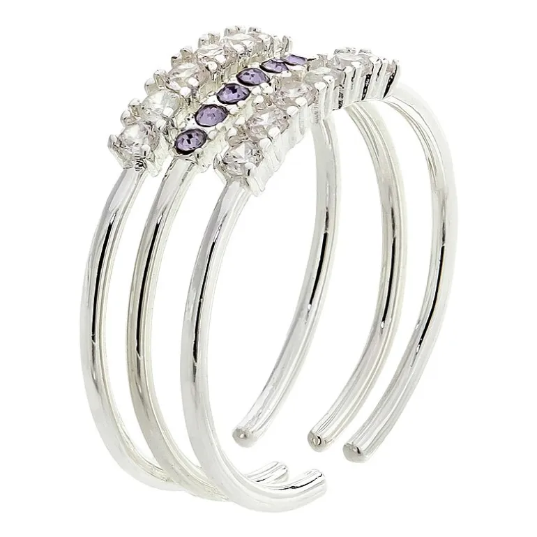 Sparkle Allure Birthstone Womens Red Cubic Zirconia Pure Silver Over Brass Ring Set