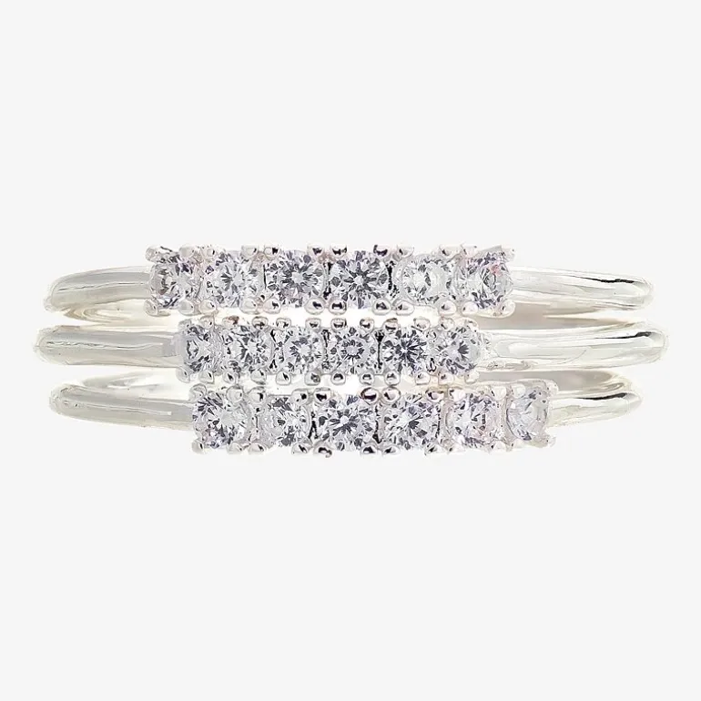 Sparkle Allure Birthstone Womens Red Cubic Zirconia Pure Silver Over Brass Ring Set