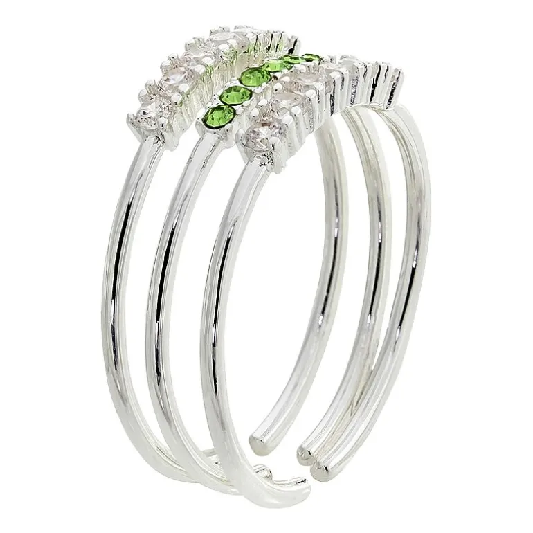 Sparkle Allure Birthstone Womens Red Cubic Zirconia Pure Silver Over Brass Ring Set
