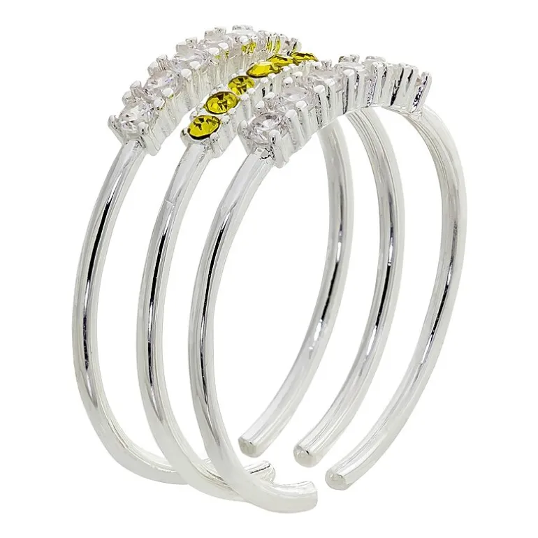 Sparkle Allure Birthstone Womens Red Cubic Zirconia Pure Silver Over Brass Ring Set