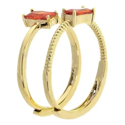Sparkle Allure Birthstone Womens Red Cubic Zirconia 14K Gold Over Brass Ring Set