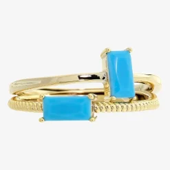 Sparkle Allure Birthstone Womens Red Cubic Zirconia 14K Gold Over Brass Ring Set