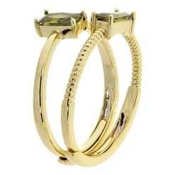 Sparkle Allure Birthstone Womens Red Cubic Zirconia 14K Gold Over Brass Ring Set