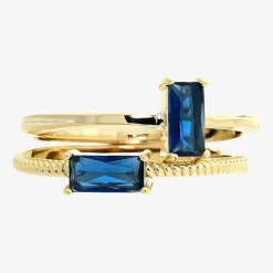 Sparkle Allure Birthstone Womens Red Cubic Zirconia 14K Gold Over Brass Ring Set