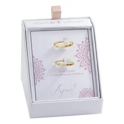 Sparkle Allure Birthstone Womens Red Cubic Zirconia 14K Gold Over Brass Ring Set