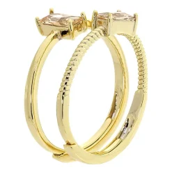 Sparkle Allure Birthstone Womens Red Cubic Zirconia 14K Gold Over Brass Ring Set