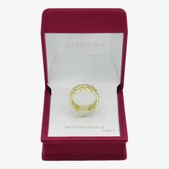 Sparkle Allure Braided Womens 7.5MM 14K Gold Over Brass Band