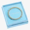 Sparkle Allure Coil Womens Cubic Zirconia 14K Gold Over Brass Round Tennis Bracelet