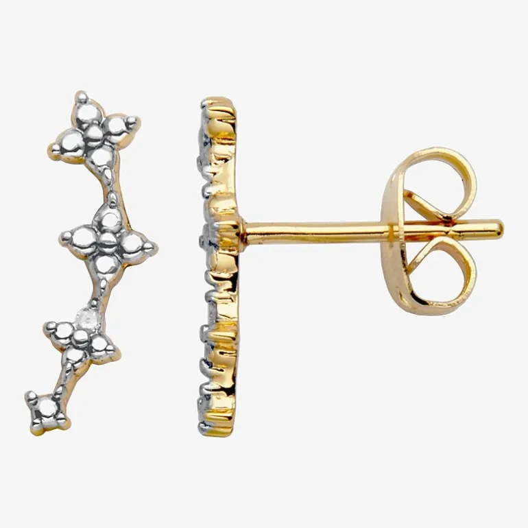 Sparkle Allure Crawler Womens White Diamond Accent Curved Ear Climbers