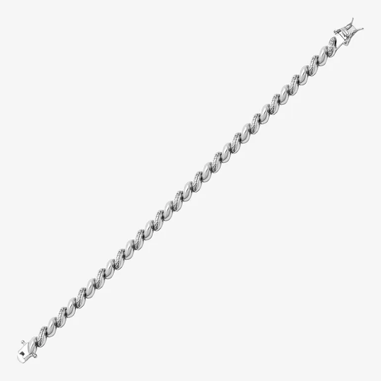 Sparkle Allure Diamond Accent Pure Silver Over Bronze 7.25 Inch Tennis Bracelet