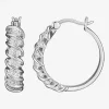 Sparkle Allure Diamond Accent Silver Over Brass Curved Hoop Earrings