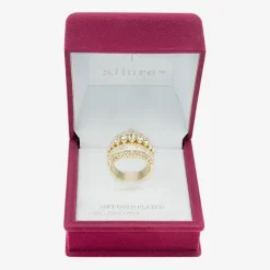 Sparkle Allure Dome Womens Cubic Zirconia 14K Gold Over Brass Cocktail Ring