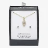 Sparkle Allure Halo Womens Cubic Zirconia 14K Gold Over Brass Marquise 2-pc. Jewelry Set