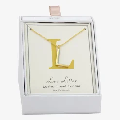 Sparkle Allure Initial Womens 14K Gold Over Brass 16 Inch Pendant Necklace
