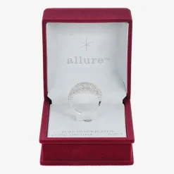 Sparkle Allure Leaf Womens 2.5MM Cubic Zirconia Pure Silver Over Brass Band