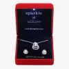 Sparkle Allure Light Up Box Womens Cubic Zirconia Cultured Freshwater Pearl Pure Silver Over Brass 2-pc. Jewelry Set
