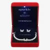 Sparkle Allure Light Up Box Womens Cubic Zirconia Pure Silver Over Brass Butterfly 2-pc. Jewelry Set