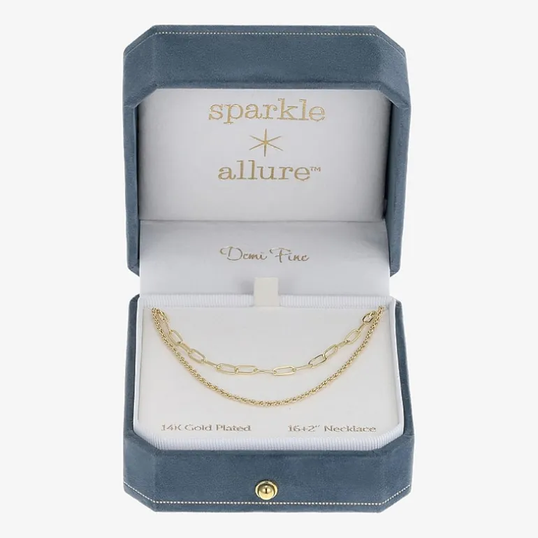 Sparkle Allure Multi Womens 14K Gold Over Brass 16 Inch Strand Necklace