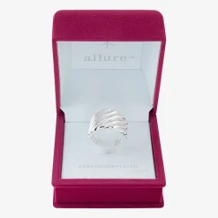 Sparkle Allure Polished Woven Womens 22MM Pure Silver Over Brass Band