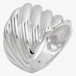 Sparkle Allure Polished Woven Womens 22MM Pure Silver Over Brass Band