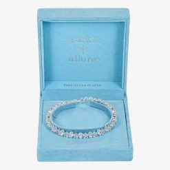 Sparkle Allure Tennis Womens Cubic Zirconia Pure Silver Over Brass Wrap Bracelet