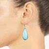 Sparkle Allure Womens Blue Howlite Pure Silver Over Brass Pear Drop Earrings
