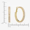 Sparkle Allure Womens Crystal 14K Gold Over Brass 39.6mm Hoop Earrings