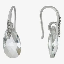 Sparkle Allure Womens Crystal Pure Silver Over Brass Drop Earrings