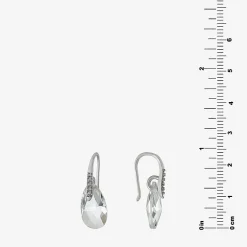 Sparkle Allure Womens Crystal Pure Silver Over Brass Drop Earrings