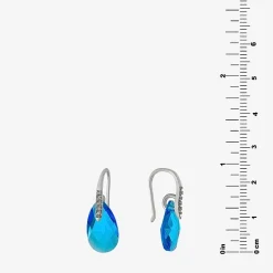 Sparkle Allure Womens Crystal Pure Silver Over Brass Drop Earrings